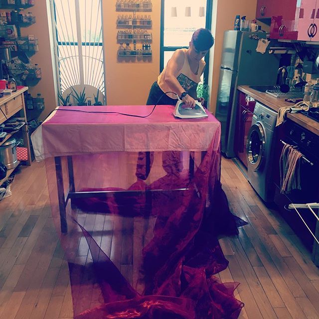 Ironing Air Play fabrics for London. #southbankcentre #royalfestivalhall